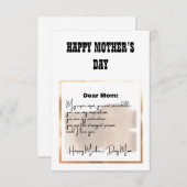 GLÜCKLICHES MUTTER-TAGSWÜNSCHE/ SONDERSCHREIBEN FÜ EINLADUNG (Vorne/Hinten)