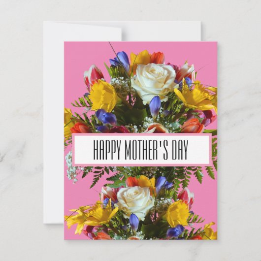 GLÜCKLICHES MÜTTERTAG BLUME FLORALKOPF EINLADUNG (Vorderseite)