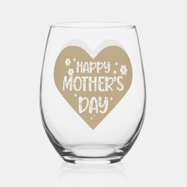 Glückliches Muttertagsgeschenk Weinglas, stemloser Weinglas Ohne Stiel