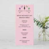 Glückliches Muttertagsmenü mit schwarzer Katze Menükarte (Stehend Vorderseite)