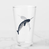 Glückliches Narwhal Glas (Rückseite)