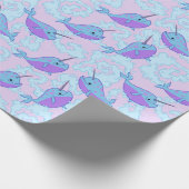 Glückliches Narwhal Muster-Packpapier Geschenkpapier (Ecke)