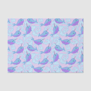 Glückliches Narwhal Muster-Seidenpapier Seidenpapier