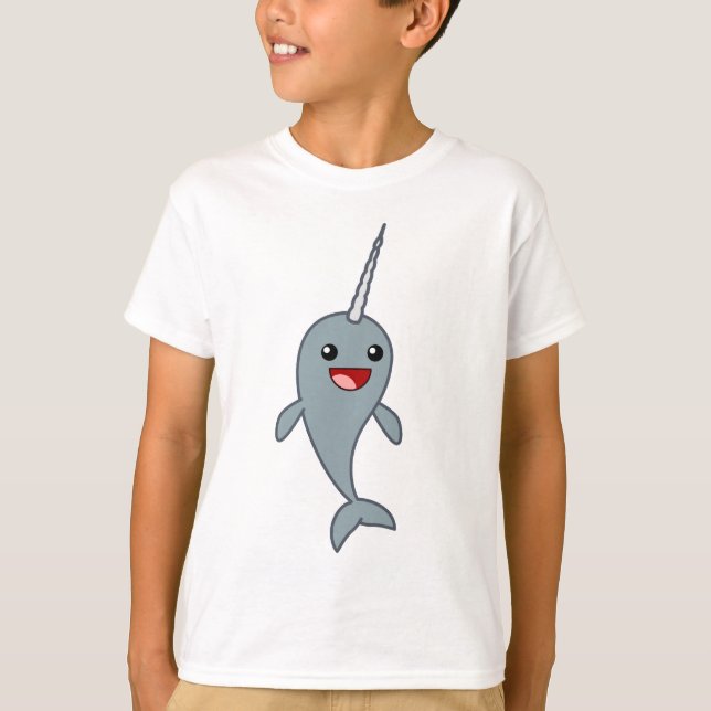 Glückliches Narwhal T-Shirt (Vorderseite)