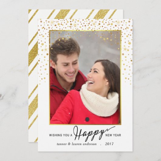 Glückliches neues feiertagskarte (Vorne/Hinten)