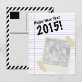 glückliches neues Jahr 2015 Feiertagspostkarte (Vorne/Hinten)