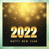 Glückliches neues Jahr 2022 Gold Black Business Sh Fensteraufkleber (Blatt 3)