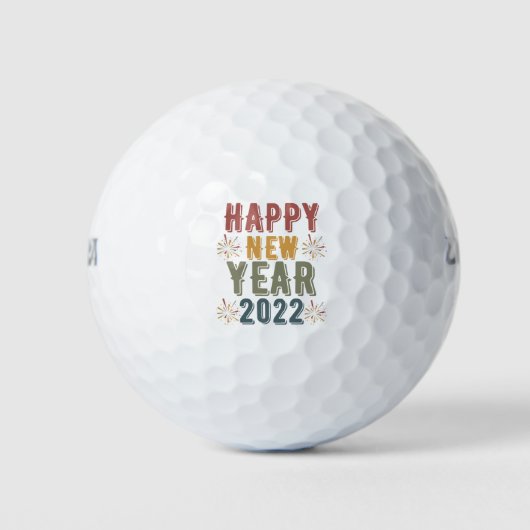 glückliches neues Jahr 2022 Golfball (Vorderseite)