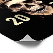 glückliches neues Jahr 2023 Schädel Poster (Ecke)