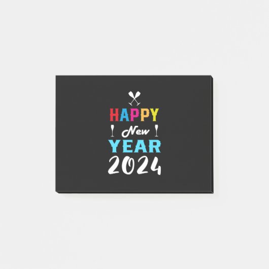 glückliches neues Jahr 2024 (9) Post-it Klebezettel (Vorderseite)