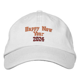 Glückliches neues Jahr 2024 gedrucktes Super-Star- Bestickte Baseballkappe