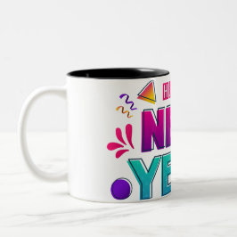 "Glückliches neues Jahr 2025 🎆 Feuerwerke Extrava Zweifarbige Tasse