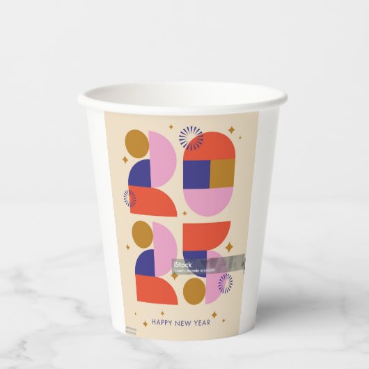 glückliches neues Jahr 2025 Pappbecher (Vorderseite)