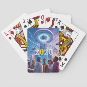 Glückliches neues Jahr 2025 Spielkarte