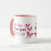 glückliches neues Jahr 2025 Tasse (Vorderseite Links)