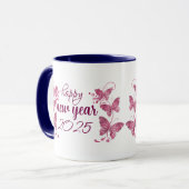 glückliches neues Jahr 2025 Tasse (Vorderseite Links)