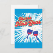 glückliches neues Jahr Einladung (Vorne/Hinten)
