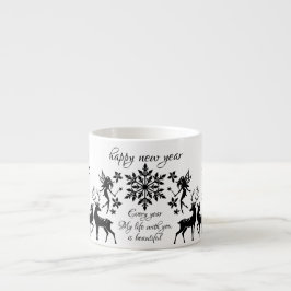 glückliches neues Jahr Espressotasse