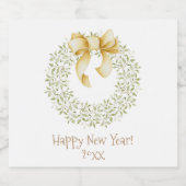 Glückliches neues Jahr Gold Wasserfarbe Personalis Schaumweinetikett (Einzelnes Label)