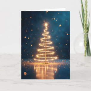 Glückliches Neues Jahr Golden Light Tree Karte