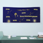 glückliches neues Jahr, goldener Text 2021, person Banner (Messe)