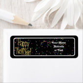 Glückliches neues Jahr - Goldener Text über schwar (Insitu)