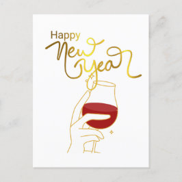 Glückliches neues Jahr in Gold Postkarte