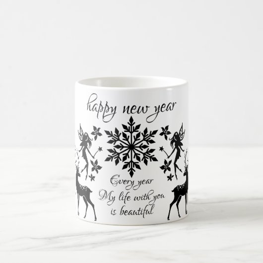 glückliches neues Jahr Kaffeetasse (Mittel)