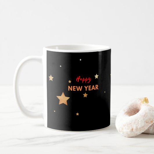 glückliches neues Jahr Kaffeetasse (Mit Donut)