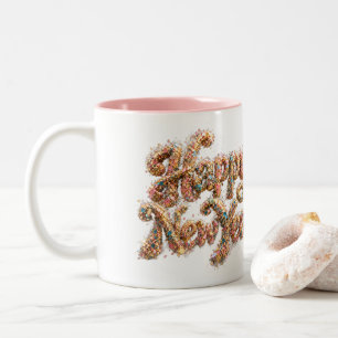 Glückliches Neues Jahr Konfetti Glitter Zweifarbige Tasse