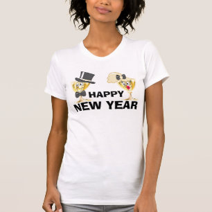 Glückliches neues Jahr/kurze Hülse der Frauen T-Shirt