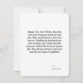 glückliches neues Jahr Mitteilungskarte (Rückseite)