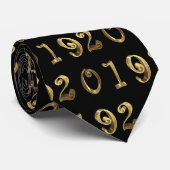 Glückliches neues Jahr-Party-Krawatten-Gold 2019 Krawatte (Gerollt)