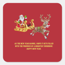 glückliches neues Jahr Quadratischer Aufkleber