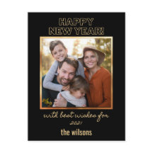 glückliches neues Jahr Schwarz-Gold Klasse Foto