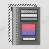 glückliches neues Jahr (Scrapbook) Feiertagspostkarte (Vorne/Hinten)