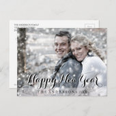 GLÜCKLICHES NEUES JAHR Skript-modernes Feiertagspostkarte (Vorne/Hinten)