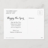 GLÜCKLICHES NEUES JAHR Skript-modernes Feiertagspostkarte (Rückseite)