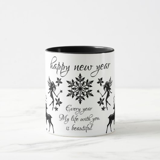 glückliches neues Jahr Tasse (Zentrum)