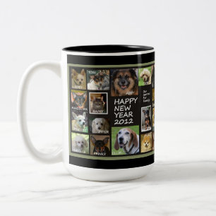 GLÜCKLICHES NEUES JAHR-TASSE 2012 ZWEIFARBIGE TASSE