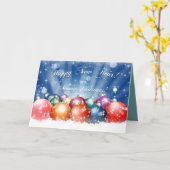 Glückliches neues Jahr und frohe Weihnachtsbaubles Karte (Gelbe Blume)