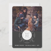 Glückliches neues Jahr-verzierte Feiertagskarte (Vorderseite)