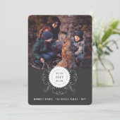 Glückliches neues Jahr-verzierte Feiertagskarte (Stehend Vorderseite)