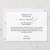 Glückliches neues Jahr, wir haben die bewegende An Ankündigung (Rückseite)