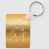 Glückliches neues Zuhause - Goldfarbener Gradiente Schlüsselanhänger (Rückseite)