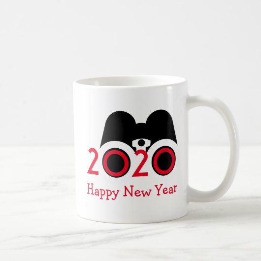 GLÜCKLICHES NEUJAHR 2020 Vision Binoculars individ Kaffeetasse (Rechts)