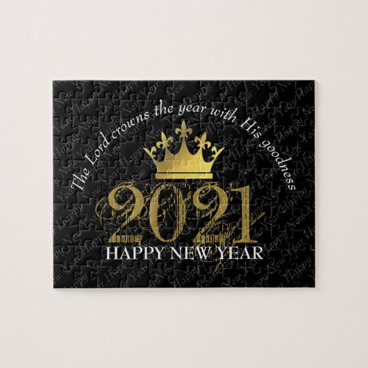 GLÜCKLICHES NEUJAHR | 2021 | Der Herr kront das Ja Puzzle (Horizontal)