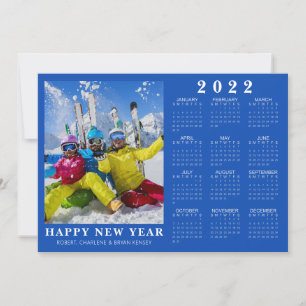 GLÜCKLICHES NEUJAHR 2022 Kalender Foto Ihre Farbe Feiertagskarte