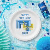 GLÜCKLICHES NEUJAHR 2023, PAPIERPLATTE PAPPTELLER (Party)