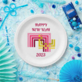GLÜCKLICHES NEUJAHR 2023, PAPIERPLATTE PAPPTELLER (Party)